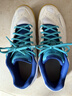尤尼克斯（YONEX）羽毛球鞋yy入门级训练减震动力垫男女SHB101CR 白/蓝45码 实拍图