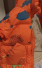 鸭鸭25新款冬装男童中长款羽绒服宝宝小童儿童印花加厚外套 橘色 110 实拍图