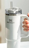 STANLEY冰霸杯保温杯吸管杯保温保冷水杯大容量男士女士学生杯子礼物 【热销色系】霜白- 887ml 实拍图