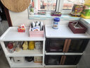 京东京造 波光收纳柜 厨房落地架 餐具收纳柜可自由折叠带滑轮  64面宽4层 实拍图