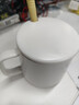传旗陶瓷马克杯带勺盖咖啡杯牛奶杯早餐杯办公杯男女茶杯描金白400ml 实拍图