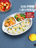 美厨（MAXCOOK）316L不锈钢餐盘饭盒碗 配勺子儿童分格卡通 3格 猴 MCFT1864 实拍图