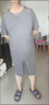 浪莎（LangSha）品牌【超薄冰丝凉感】夏季新款男家居服睡衣男士无痕t恤短袖套装 N88男套装 灰色 3XL 建议160-180斤 【24H速发】 实拍图