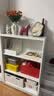 豫正小书柜学生钢制书柜简约落地家用柜子图书柜白色百搭小书柜 （新）白色三层小书柜1220mm 实拍图