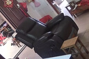 太空舱头等太空舱沙发椅单人真皮电动可躺按摩椅懒人科技布美甲美睫客厅 深棕色【100%生态牛皮】 手动坐躺+可摇可转 实拍图