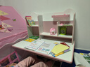 忆瞳儿童学习桌小学生家用写字书桌小孩写作业专用桌子可升降桌椅套装 80至臻粉-环保桌椅-阅读架 实拍图