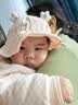 贝娜茜婴儿帽子春秋季薄款女宝宝公主盆帽遮阳帽6-12个月渔夫帽可调夏季 花花-粉色 3个月-2岁（40-49CM） 实拍图