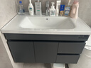 恋派浴室柜 陶瓷一体盆卫生间洗脸盆柜组合悬挂式洗漱台智能洗手盆柜 智能镜柜】珠光灰【促销中】80cm 实拍图