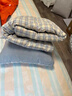 雅鹿全棉抱枕被子两用二合一冬季加厚汽车载靠垫大号办公室午睡空调被 简约蓝【100%全棉面料】 48cm*48cm 升级款大号【展开145x195 实拍图