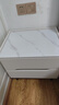 全实木床头柜轻奢岩板储物柜卧室简约现代床边柜皮质小户型收纳柜 米白色（全实木框架+岩板） 50*40*50cm 实拍图