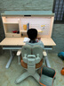 爱果乐（IGROW）学习桌儿童书桌电脑桌书架书柜一体写字桌实木书桌椅儿童学习桌椅 1.2m几何猫J2+星轨椅【自适应追背 全光谱双光源护眼】 实拍图