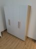 束寻【上门安装】衣柜现代简约实木挂衣杆经济型简易组装出租房卧室 两门80*40*180暖白+胡桃色 自行安装 实拍图