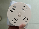 公牛（BULL）插座/插线板/插排/排插/拖线板 圆形插座 3usb接口+3孔总控 1.8米 茱萸粉 GN-R203U 实拍图