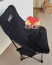 小魔户外折叠椅 折叠靠背椅加高月亮椅露营折叠凳子便携躺椅钓鱼椅 黑 实拍图