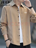 JEEP SPIRIT吉普衬衫男长袖春季衬衣男士宽松商务休闲外套 卡其色 2XL 实拍图