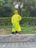 牧萌儿童雨衣带书包位男童女童女孩加长全身学生雨披 黄色恐龙 4XL 实拍图
