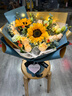 艾斯维娜鲜花速递向日葵混搭花束生日礼物全国同城配送 向日葵香槟韩式花束 实拍图