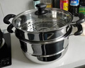 美厨（MAXCOOK）三层蒸锅 26cm不锈钢蒸锅加厚复底蒸煮两用 电磁炉燃气通用 实拍图