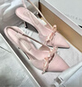 CHARLES&KEITH缎面蝴蝶结尖头高跟凉鞋女生日礼物送女友CK1-60361556 Light Pink浅粉色 34 实拍图