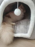KimPets狗窝大型犬冬季保暖狗狗床可拆洗冬季猫窝封闭式狗屋冬天宠物用品 橙灰拼接房子窝 S号【40*35*33cm适合5斤内】 实拍图