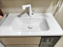波彼（BOBI）台盆陶瓷一体盆洗手盆单盆阳台浴室柜卫生间半嵌入洗脸面盆池定制 【80*48CM】盆+弹跳下水+防臭管 实拍图