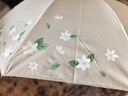 天堂伞伞内层银胶防晒太阳伞遮阳伞三折折叠晴雨伞两用伞336T银丝印 米黄色（银胶款336银丝印）8骨 实拍图