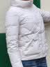 雪中飞羽绒服女短款立领白鸭绒时尚韩版冬季厚款外套  米白 M 实拍图