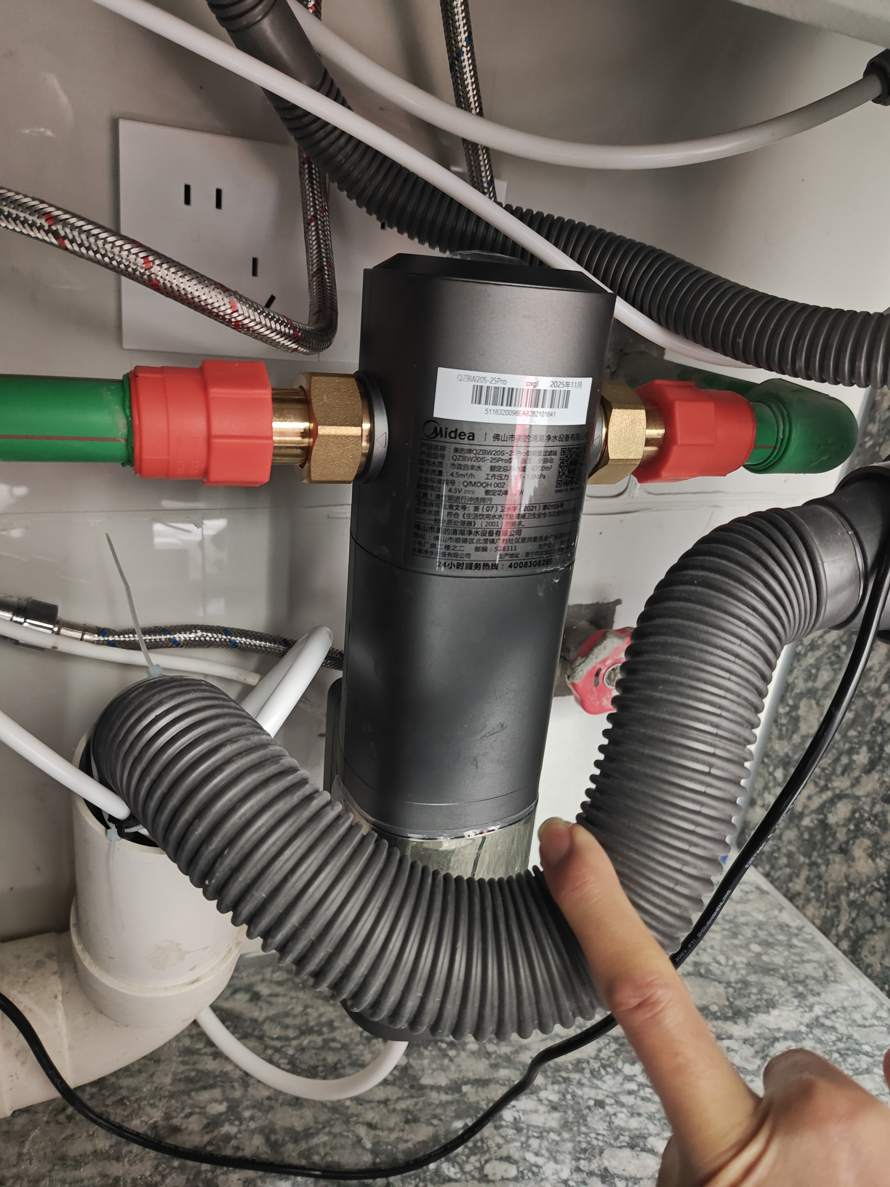 美的（Midea）前置过滤器 智能自动清洗 15T/h大通量 无需手动 净水器 安全环保铜 全屋净水器-25Pro前置过滤器 【顶配全屋过滤器-自动冲洗】 实拍图