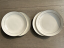 瓷秀源唐山骨瓷盘子菜盘家用餐具组合陶瓷简约深盘饭盘套装金边碟子餐盘 饭盘4个装 7英寸 实拍图