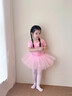 舞东方舞蹈服儿童女秋冬长袖芭蕾舞裙女孩幼儿中国舞跳舞衣服女童练功服 粉色（短袖） 130  (高120-130cm 重38-43斤) 实拍图