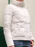 雪中飞羽绒服女短款立领白鸭绒时尚韩版冬季厚款外套  米白 M 实拍图