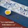 艾薇 桌旗中式桌布茶几布长条茶席茶台布艺餐桌垫33*240国色芳华蓝色 实拍图