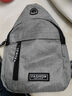 运动跑步包男休闲斜挎包手机包防泼水健身包女单肩包 灰色 实拍图