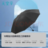 天堂 防紫外线晴雨伞三折 太阳伞黑胶折叠三折晴雨伞 曜石黑 实拍图