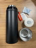 京东京造 保温杯 男士女户外大容量闷茶焖泡水杯子 316不锈钢黑色500ml 实拍图