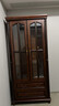 和官美式实木酒柜桃花芯木玻璃门双门酒橱欧式靠墙高酒柜书柜展示柜 【胡桃色】酒柜 实拍图