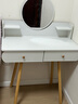 幻狐梳妆台卧室轻奢化妆台现代简约小户型带镜灯梳妆桌收纳一体桌 【单层】80CM暖白色 实拍图