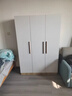 束寻【上门安装】衣柜现代简约实木挂衣杆经济型简易组装出租房卧室 两门80*40*180暖白+胡桃色 自行安装 实拍图