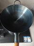 荣事达（Royalstar）章丘手工锻打铁锅圆底老式炒锅无涂层不粘炒菜锅燃气灶带盖36cm 实拍图