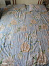 富安娜家纺 圣之花床上四件套纯棉床品套件双人床单被套 【40支斜纹】圣之花-海蓝音 1.8米床 床单款 （被套230*229cm） 实拍图