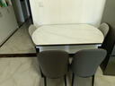 晨巢 岩板餐桌 实木餐桌椅组合现代简约可伸缩折叠吃饭桌子餐厅家具 黑白框架亮光雪山白-111皮椅 1.2米一桌四椅-12MM岩板厚度 实拍图