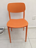 餐椅塑料椅子办公凳靠背休闲椅家用书桌椅卧室化妆椅简易小椅子 橙色-四腿餐椅【加固标准款】 实拍图