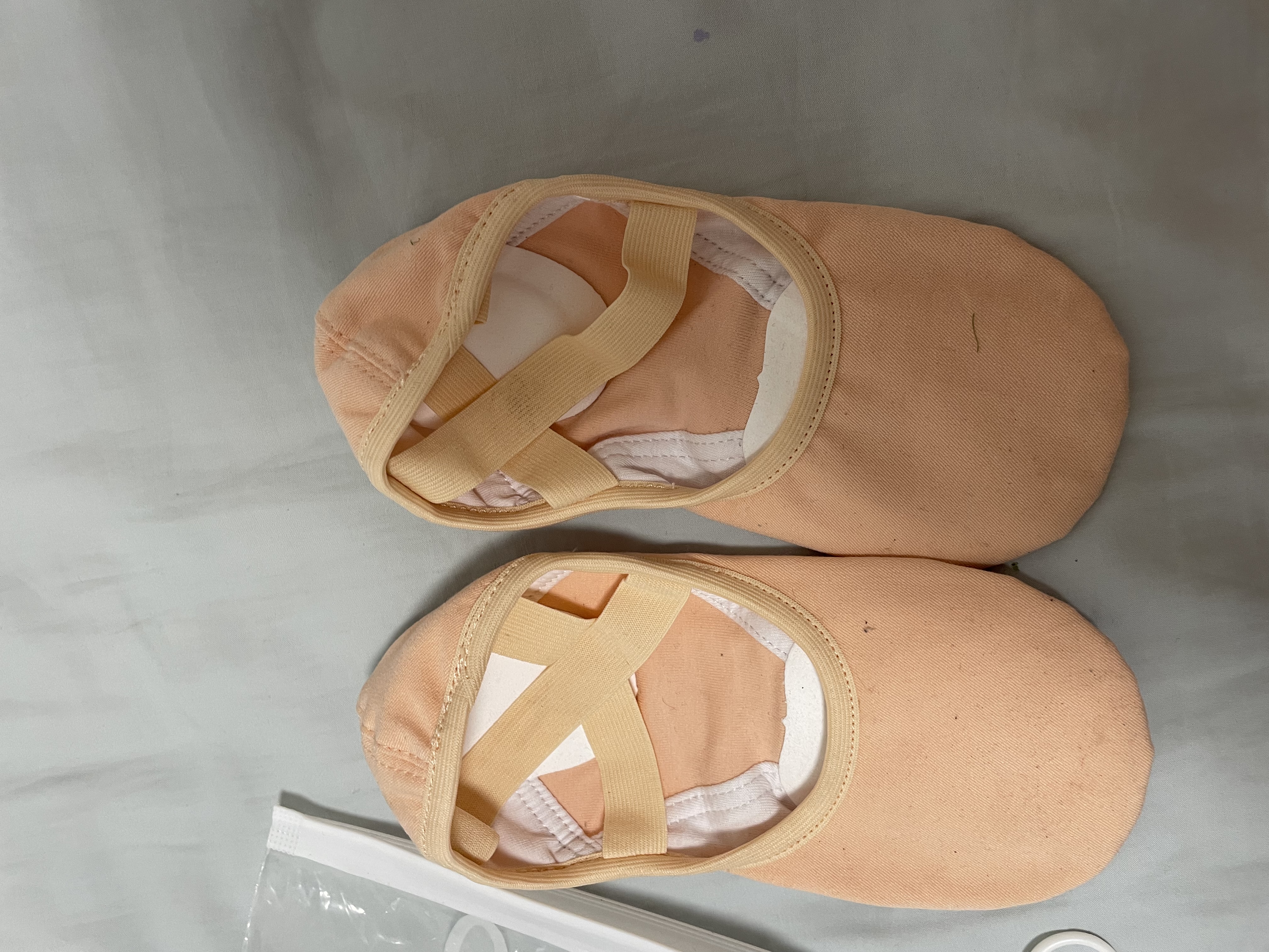 小茉莉舞蹈弹力布女软底练功鞋成人儿童女童芭蕾鞋拼布夏粉色33码 实拍图