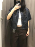 优衣库牛仔箱型衬衫/半袖/水洗产品女装男装衬衣483877 30 浅米色 S 实拍图