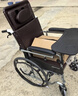 鱼跃(yuwell)手动轮椅车H059B老人半躺护理型带坐便椅餐板钢管可折叠 实拍图