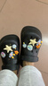 名创优品（MINISO）洞洞鞋男女夏季外穿凉鞋防滑厚底踩屎感包头凉拖鞋 黑色+海洋星星 实拍图