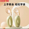 COOKSS儿童勺子宝宝学吃饭PPSU叉勺弯头婴儿硅胶短柄训练辅食勺 实拍图