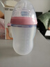 可么多么（como tomo）婴儿新生儿宽口径硅胶奶瓶 仿母乳防胀气 (3-6月)粉色 250ml 实拍图