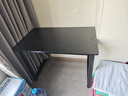馨美凯电脑桌台式家用简易书桌办公桌简约现代工作台租房卧室学习写字桌 【单桌1.6cm厚桌面】黑架+碳纤色 长100cm*宽60cm*高74cm 实拍图