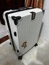 狄斯顿保罗  铝框行李箱男女新款拉杆箱万向轮拉杆箱大容量旅行箱登机密码箱 亮白色-加厚合金框【箱体可坐人】 24英寸 实拍图